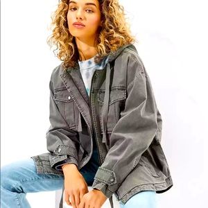 American Eagle Hooded Military Jacket